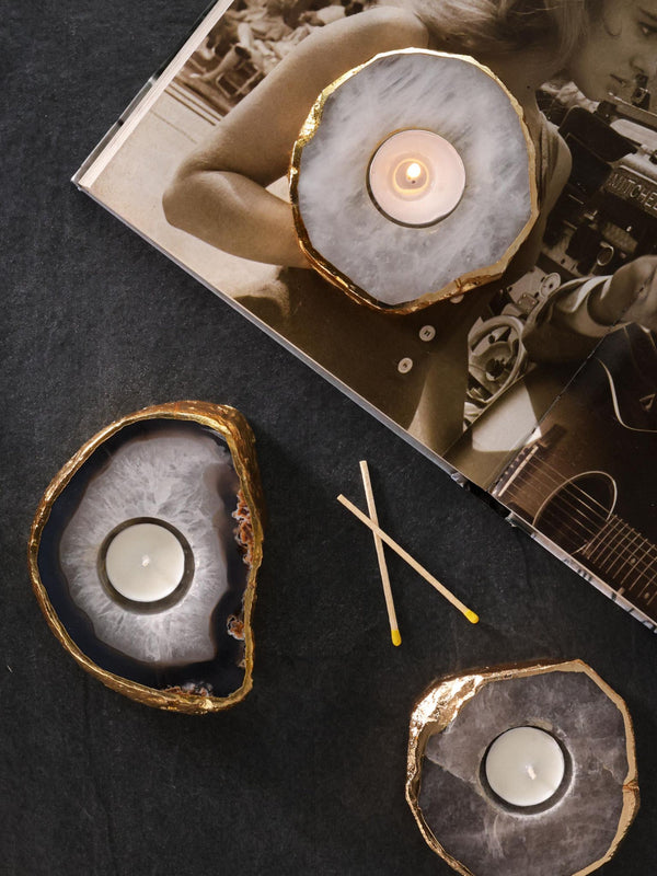 Tea Light Holder - Semi Precious Stone