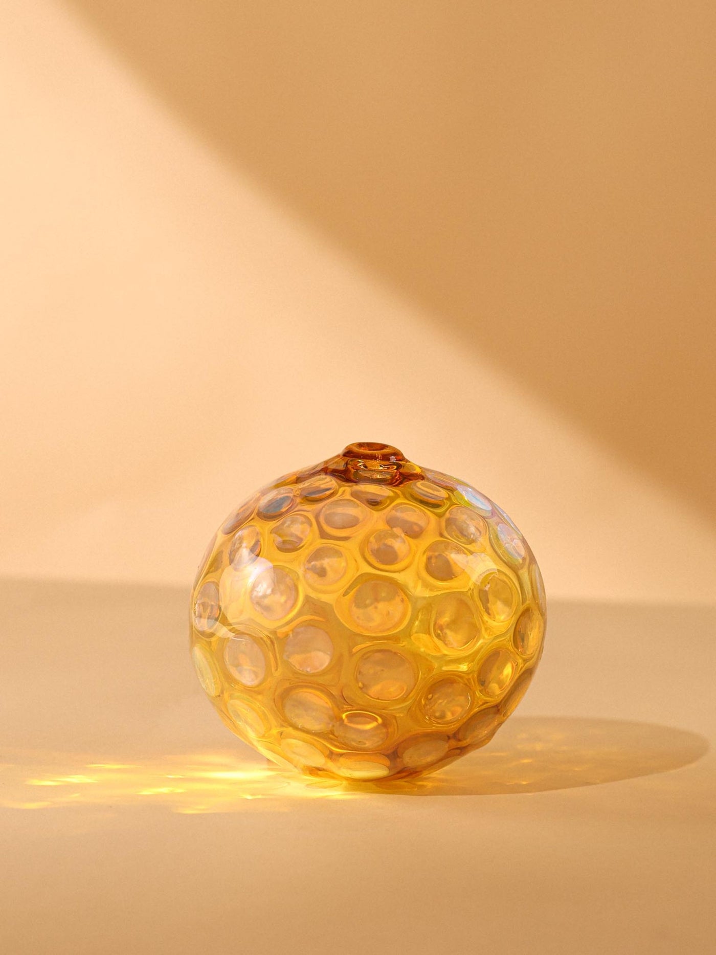 Art Glass Hand Blown - Sphere in Yellow