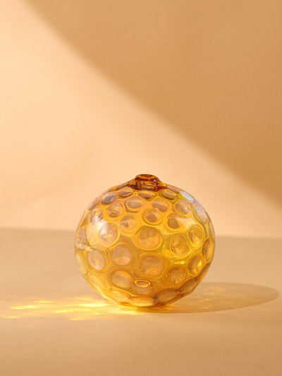 Art Glass Hand Blown - Sphere in Yellow