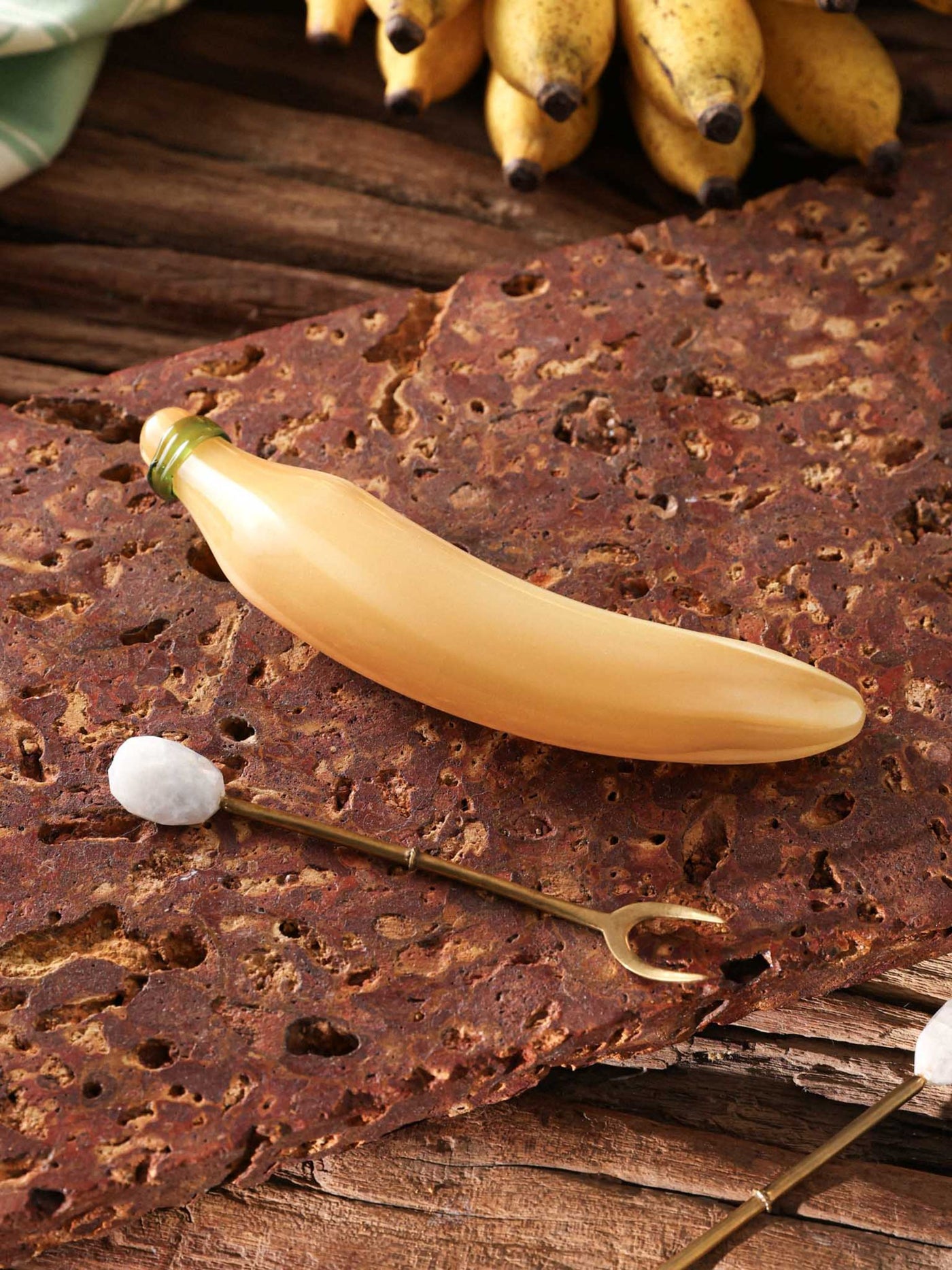 Table Decoration- Fruit Banana - Murano Glass Style