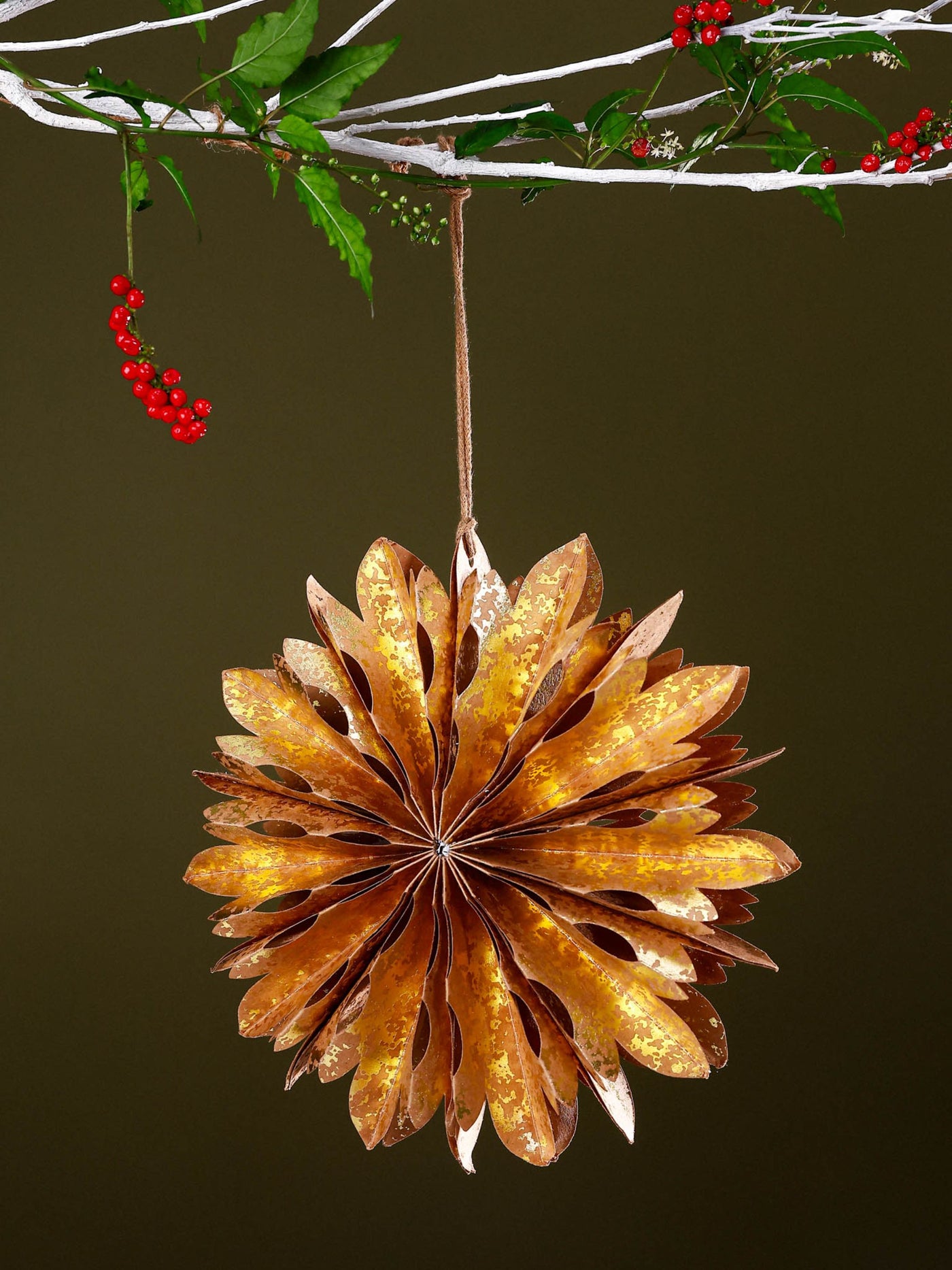 Craft Paper Snowflake with Golden Foil