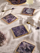 Semi Precious Coasters Set of 4 - Amethyst