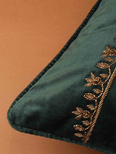 Cushion Cover - Ziya Forest Green Embroidered