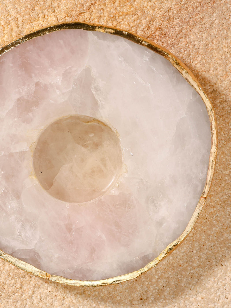Tea Light Holder - Semi Precious Rose Quartz