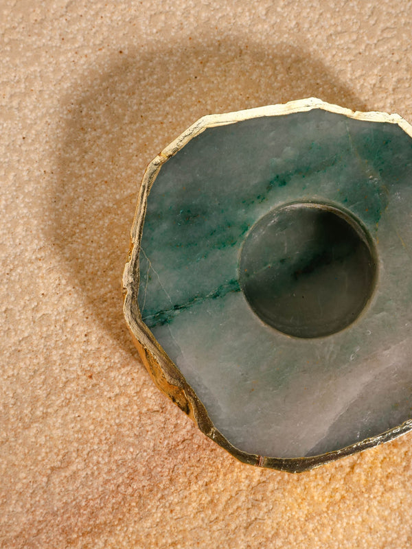Tea Light Holder - Semi Precious Green Quartz