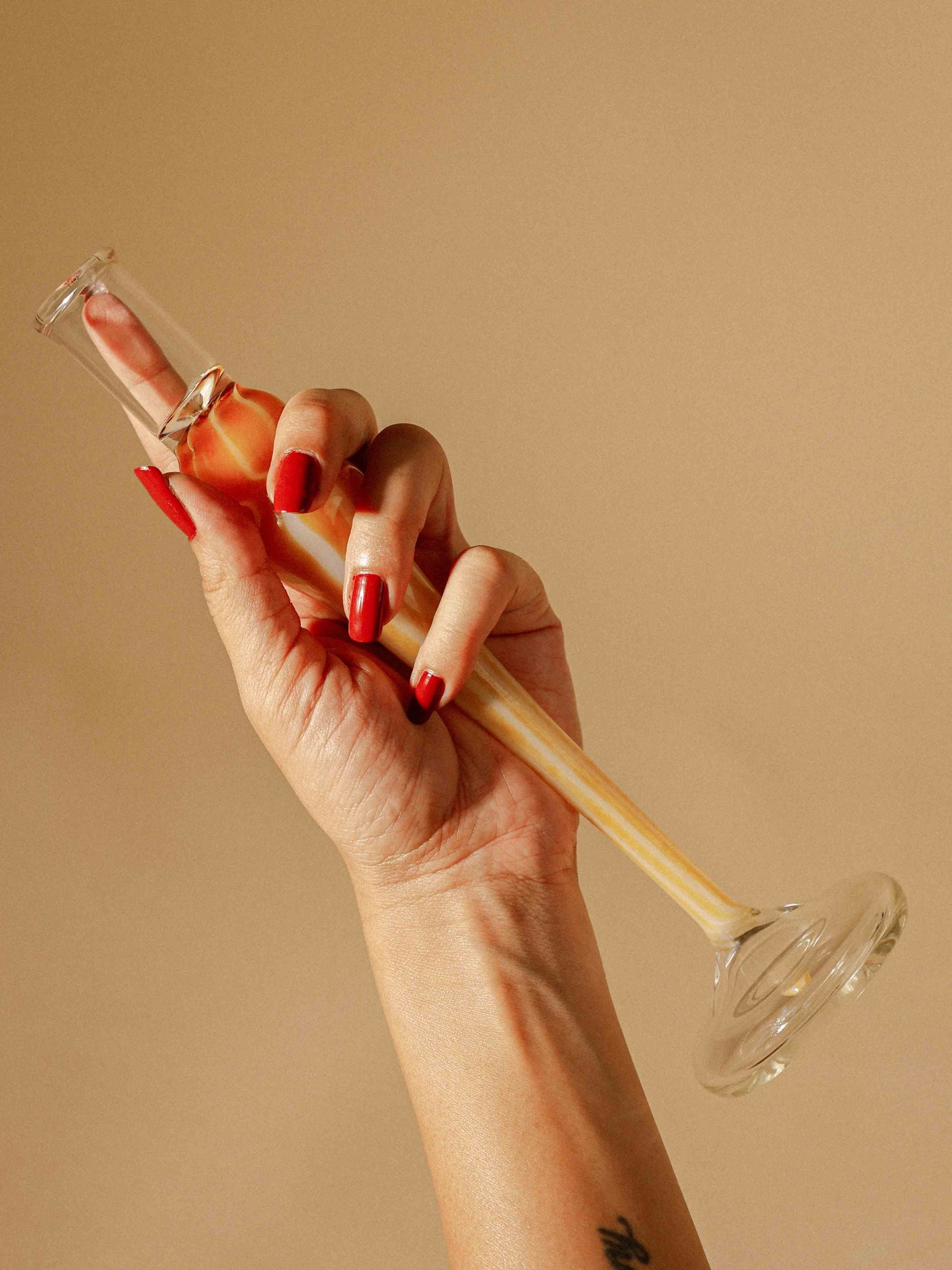 Taper candle holder - Zerta - Handblown Vintage glass