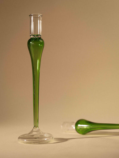 Elegant vintage glass Taper candle holder