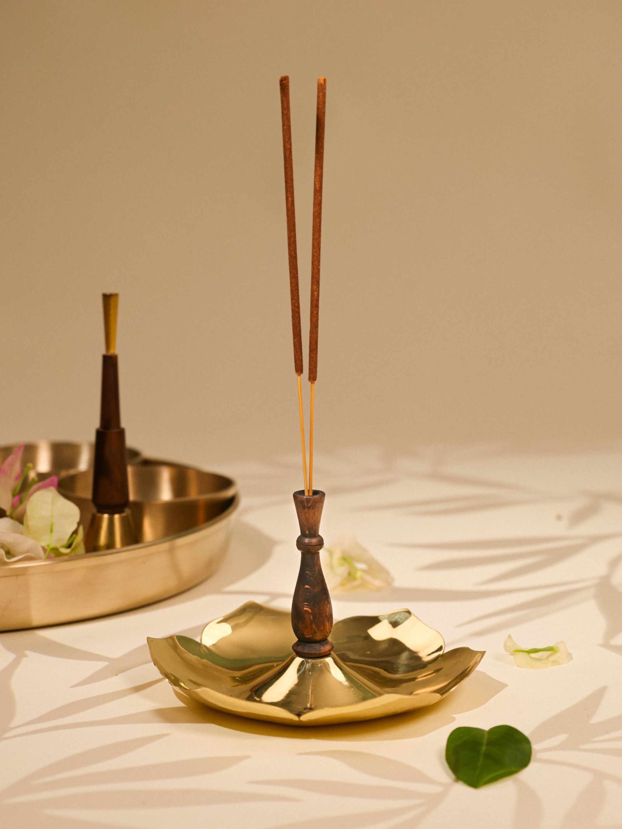 Insence Stick Holder - Brass & Wood