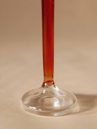 Vintage glass candle holder -Amber