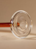 Vintage glass candle holder -Amber