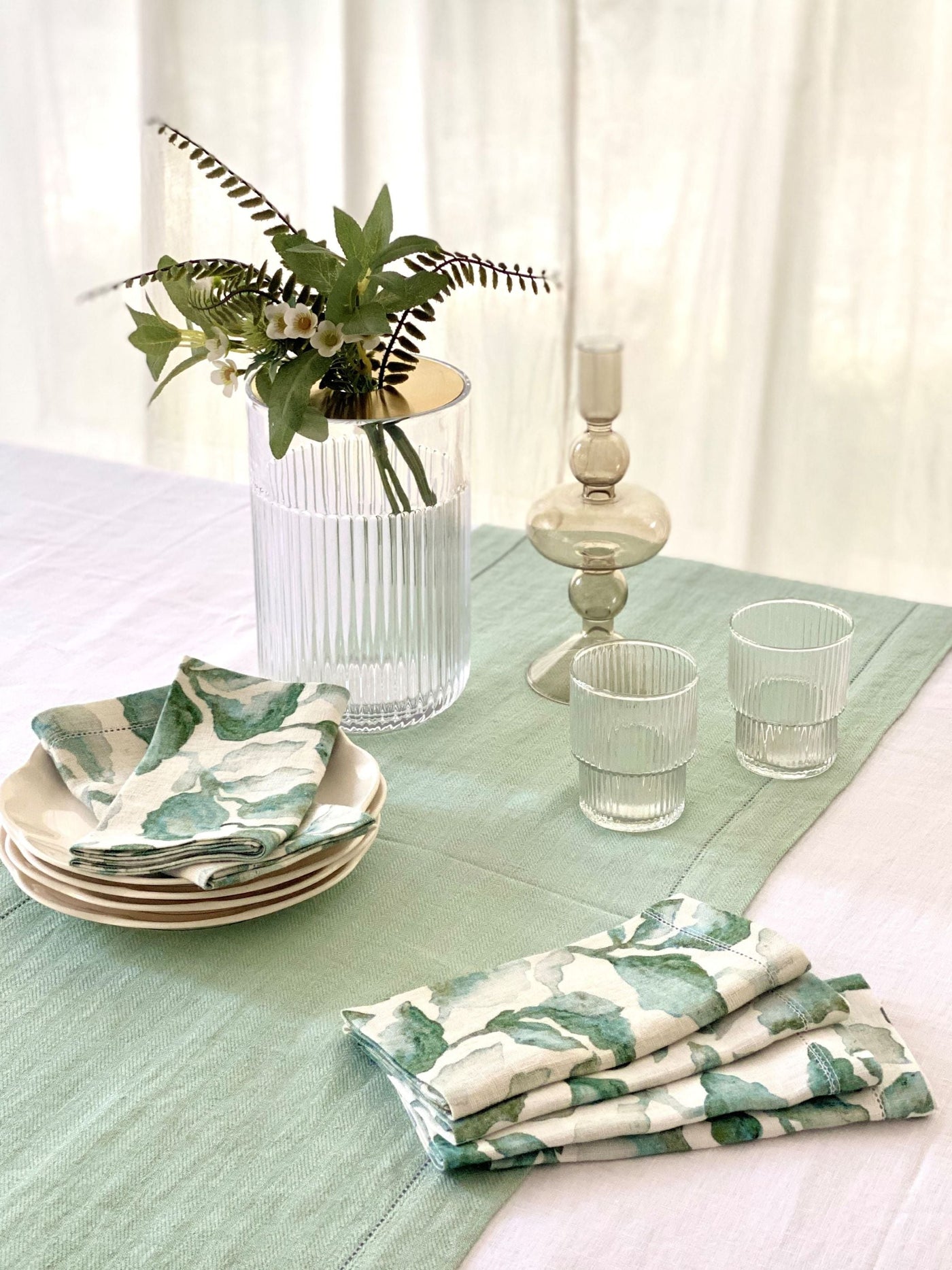 Duck Egg Table Runner and Napkin  Gift Set