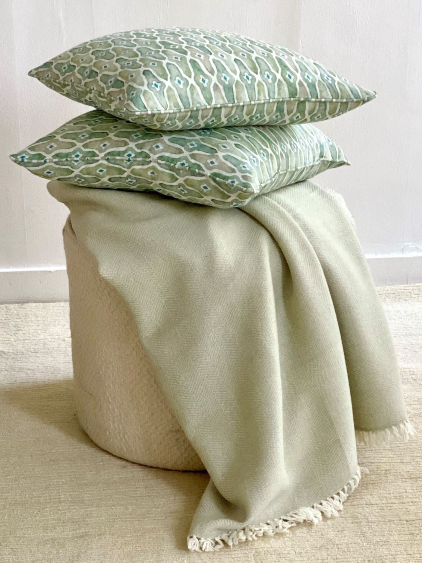 Sage Cushion & Throw Gift Set