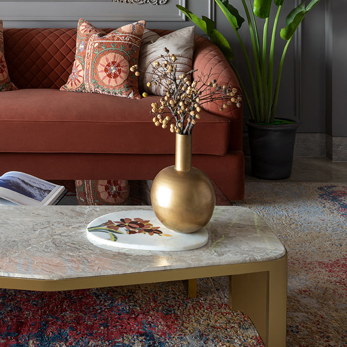 HCC HIBISCUS - MARBLE IVORY MULTICOLOR PLATTER