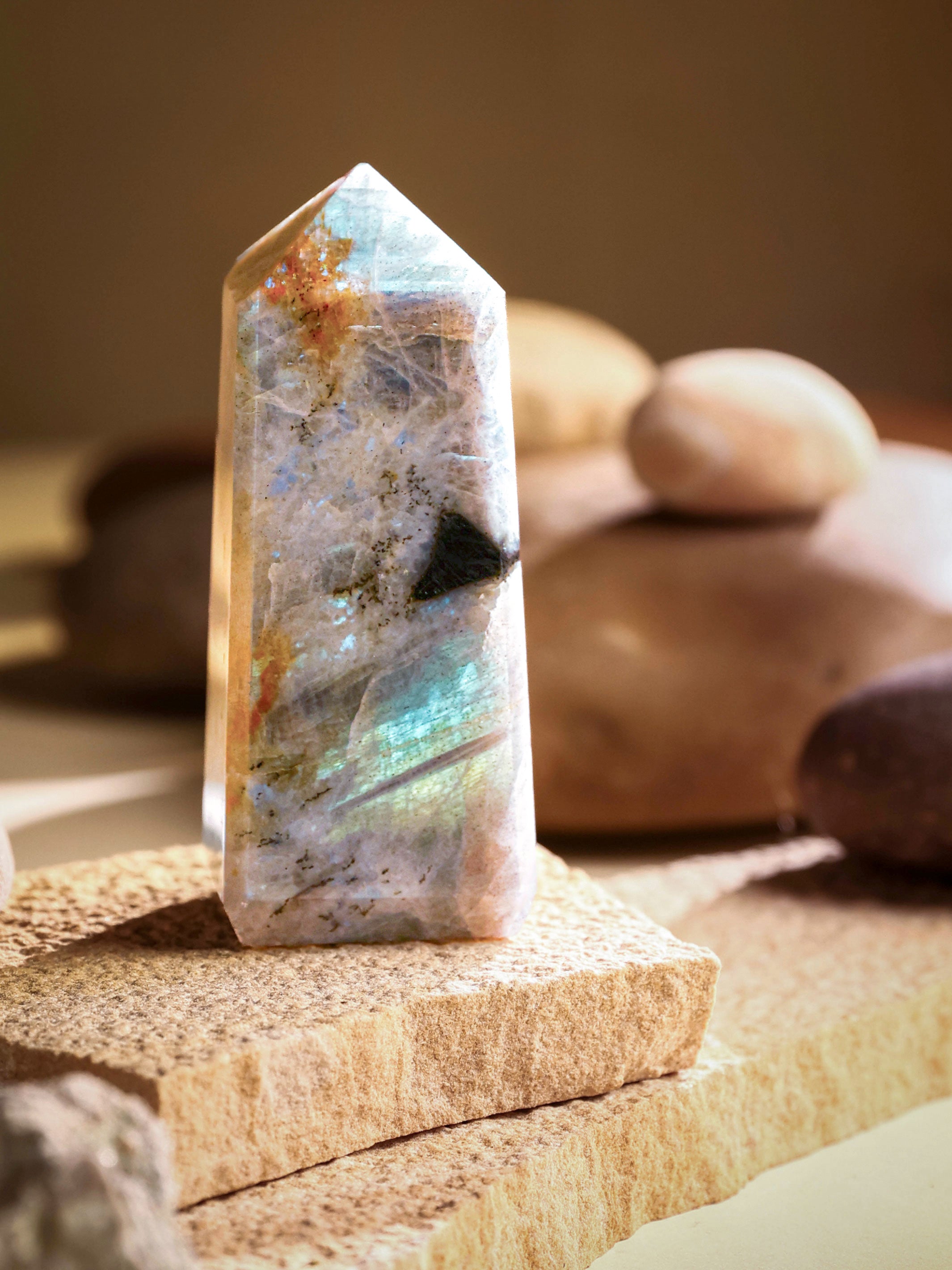 Gemstone Tower - White Labradorite