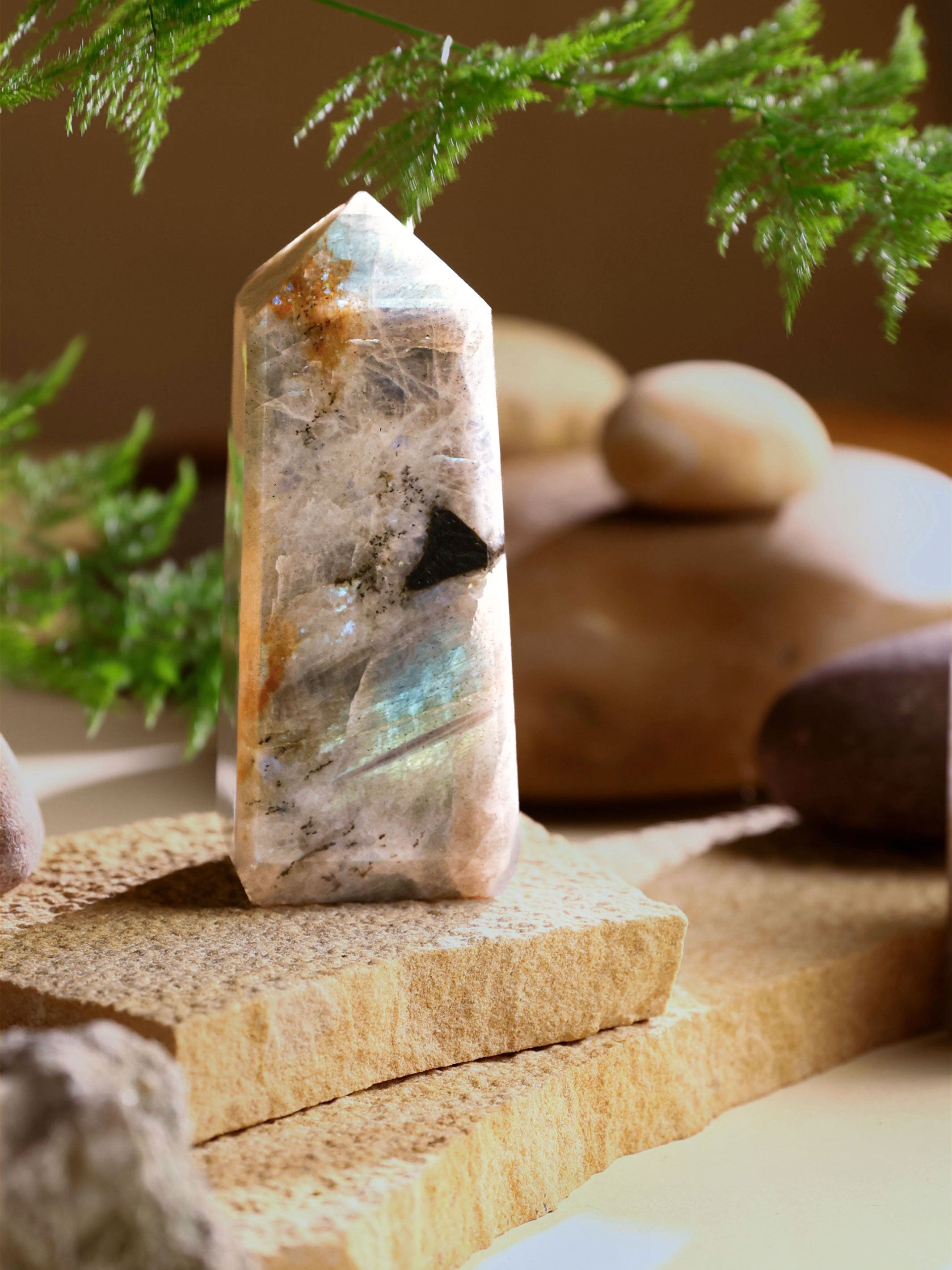 Gemstone Tower - White Labradorite