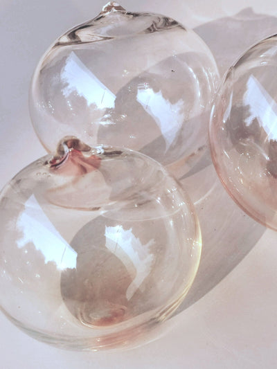 Hand Blown - Art Glass Light Pink Sphere