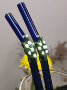 Turtle  Collection (Blue) Glass Straws- Set of 2