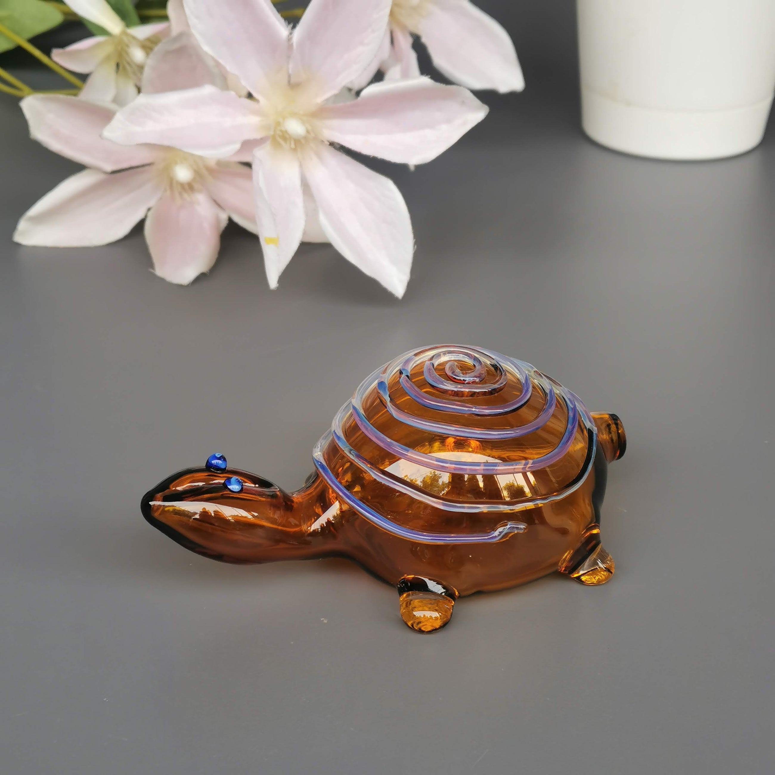 Good Luck Glass Turtles- Amber - Product Image 