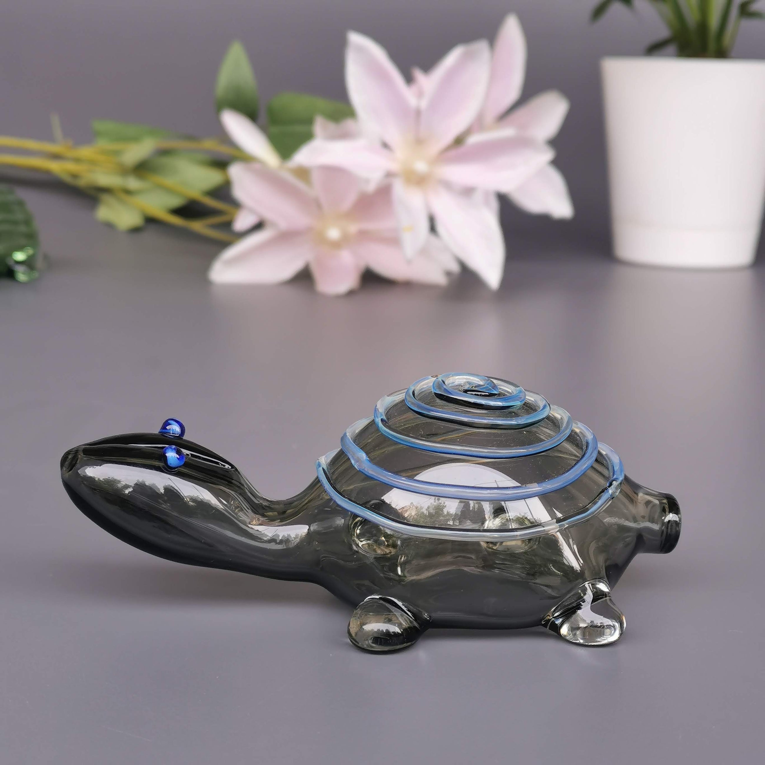 Good Luck Glass Turtles- Grey - Product Image 