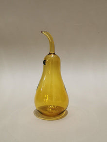 Murano Glass Style Decoration- Pear Amber