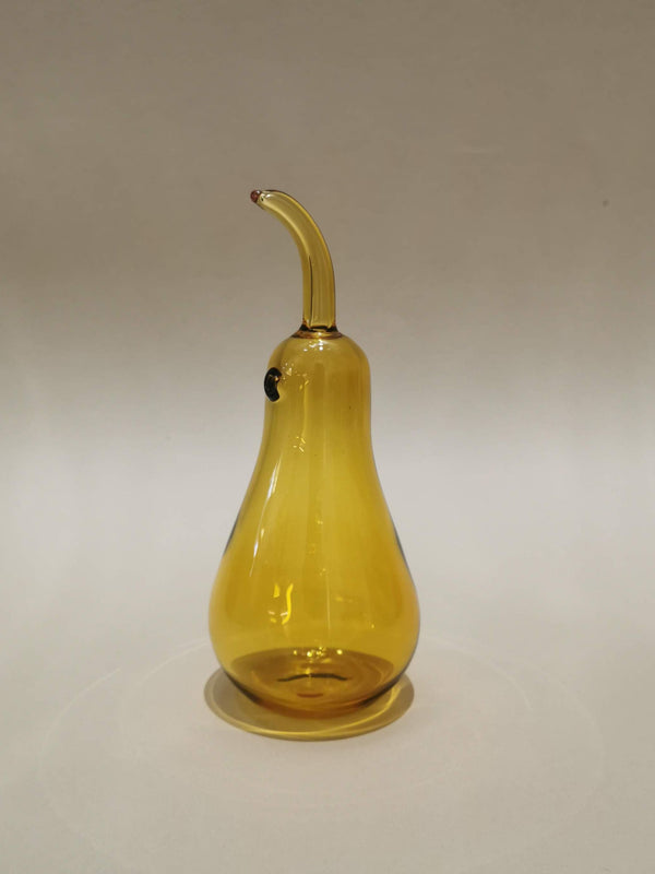 Murano Glass Style Decoration- Pear Amber