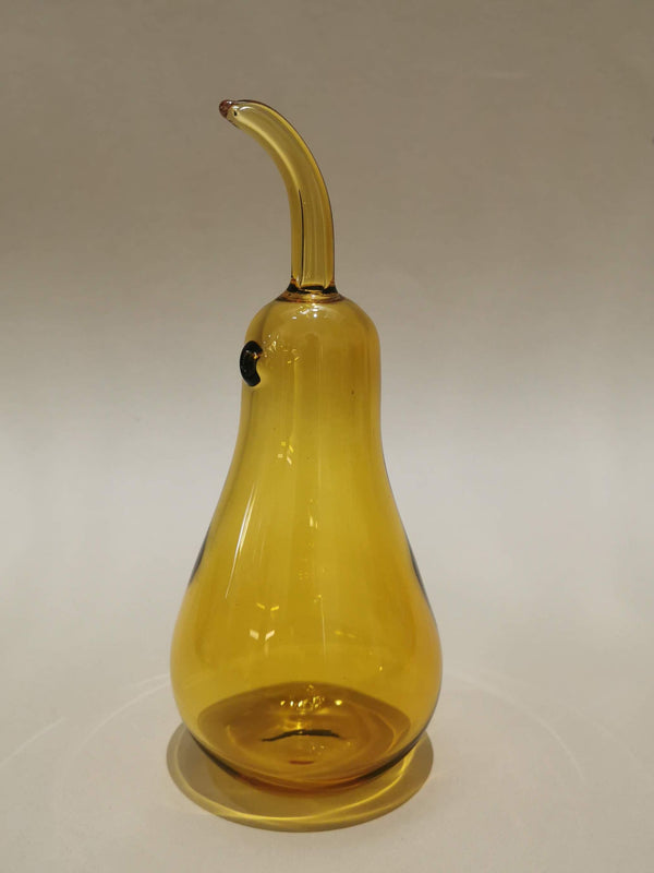 Murano Glass Style Decoration- Pear Amber