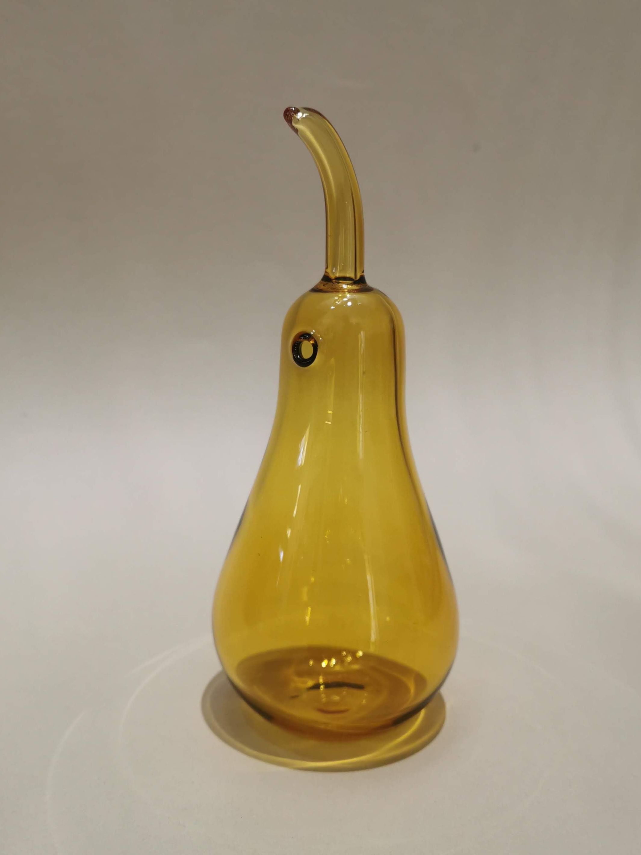 Murano Glass Style Decoration- Pear Amber