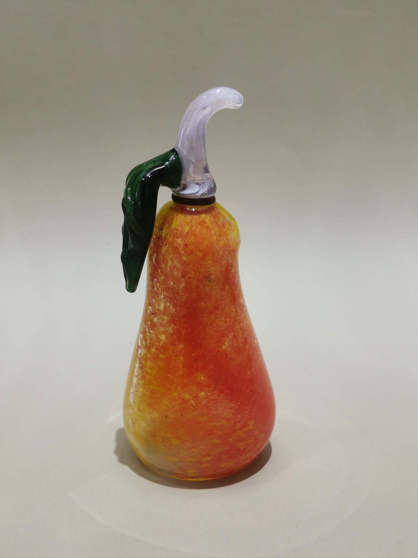 Murano Glass Style Decoration- Red Yellow Pear Art Glass