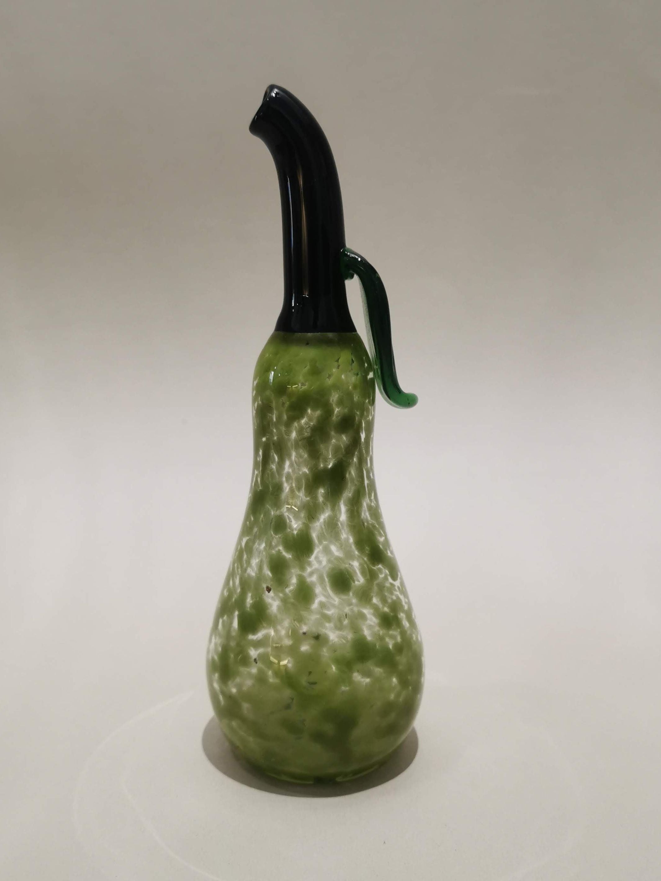 Murano Glass Style Decoration- Green Splash Pear Art Glass