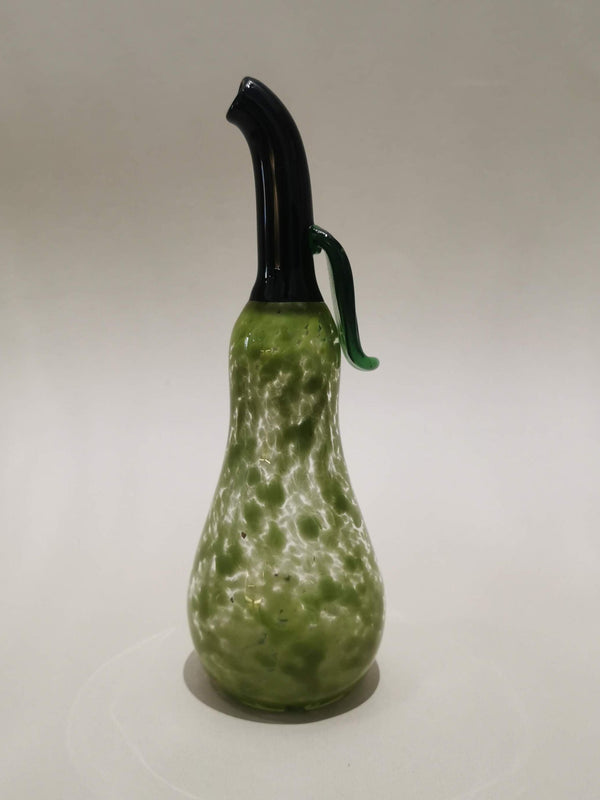 Murano Glass Style Decoration- Green Splash Pear Art Glass