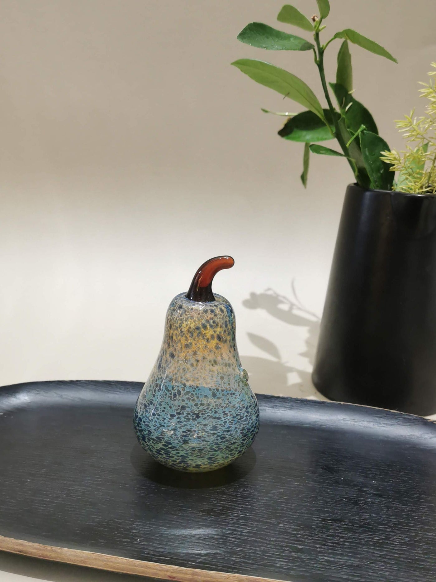 Murano Glass Style Decoration- Marble Pear Art Glass