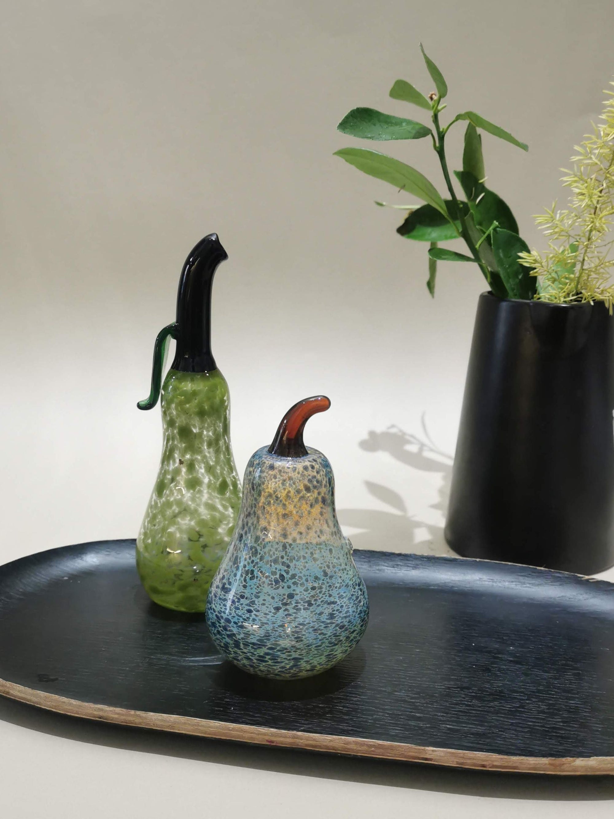 Murano Glass Style Decoration- Marble Pear Art Glass