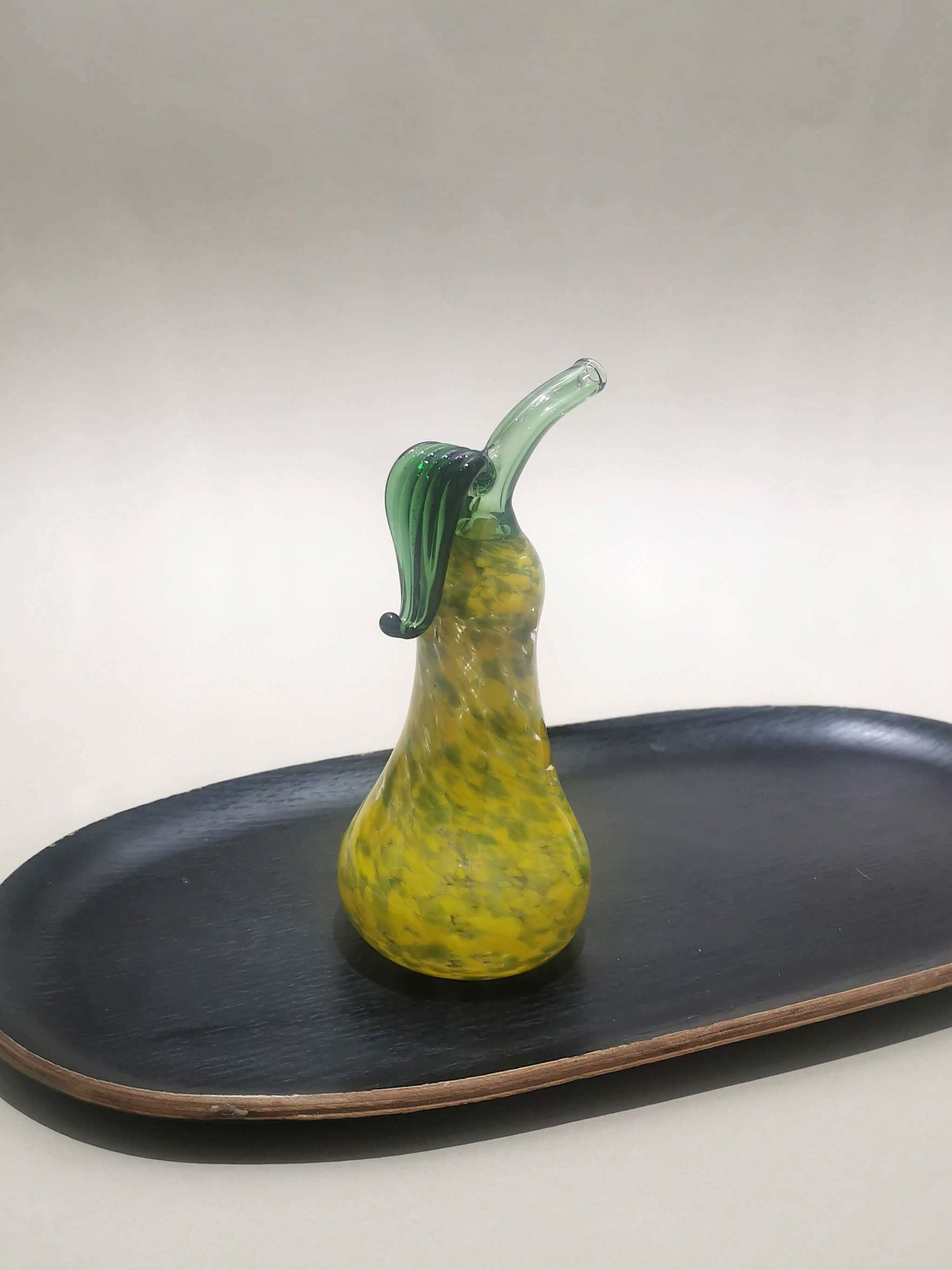 Murano Glass Style Decoration- Color Splash Pear Art Glass
