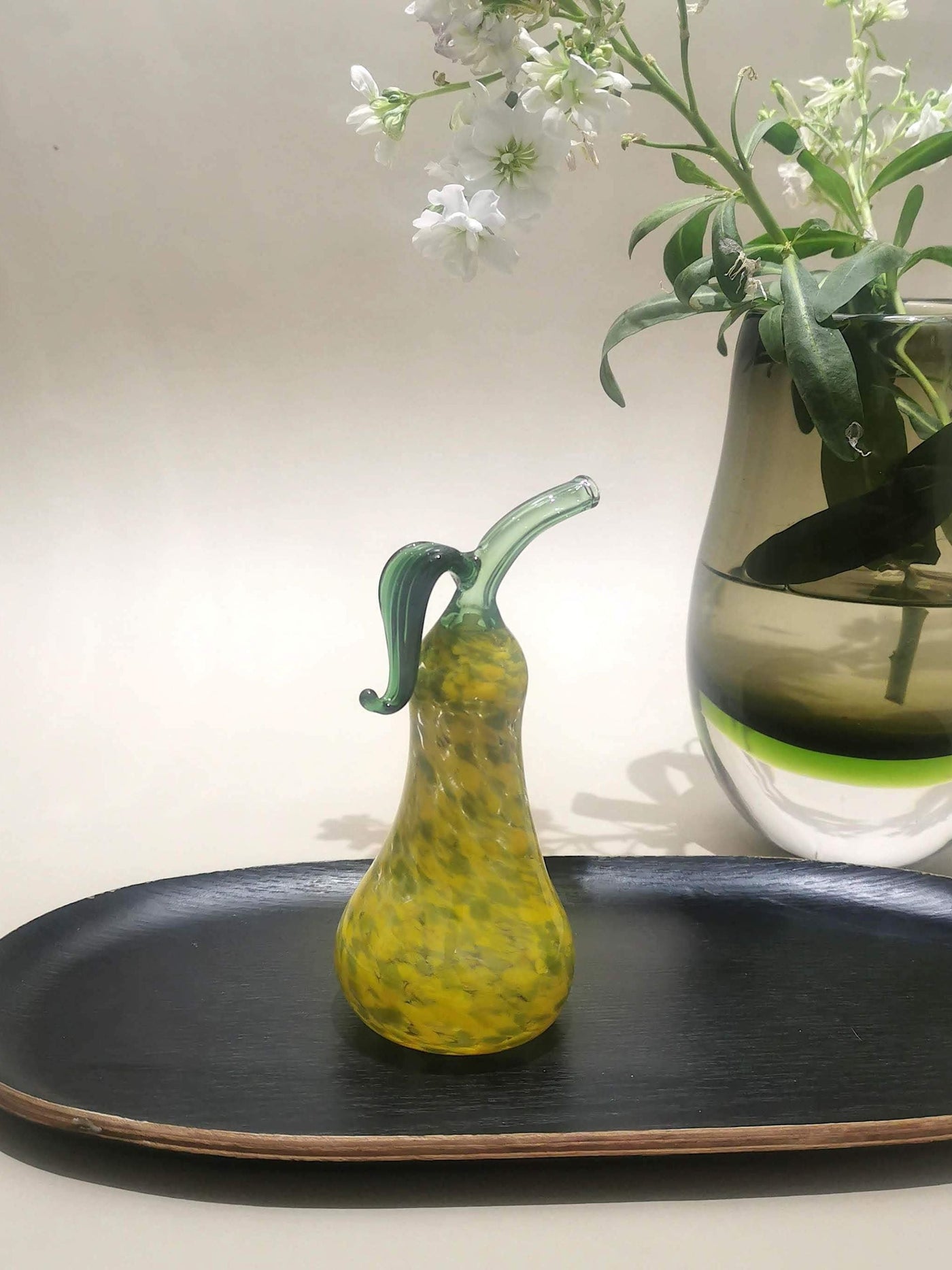 Murano Glass Style Decoration- Color Splash Pear Art Glass