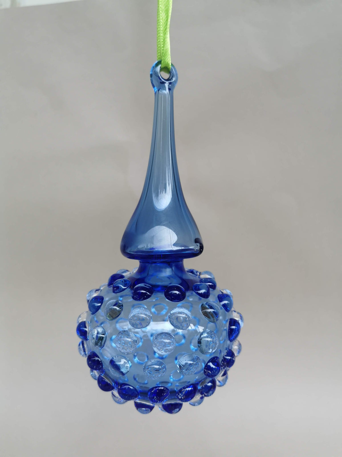 Handblown Glass Ornament -  Lumina, Moroccon Blue 4 inch