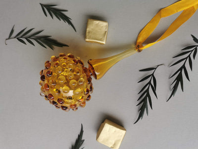 Handblown Glass Ornament - Sunset Lumina 4 inch