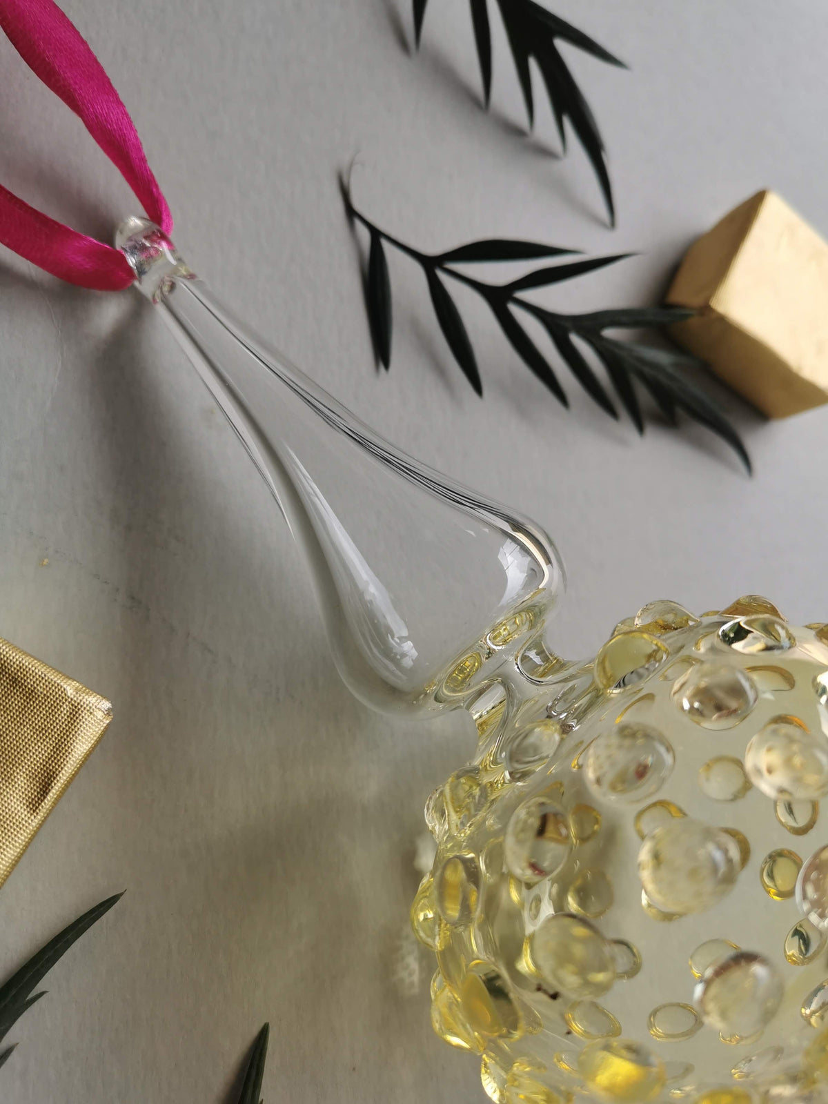 Handblown Glass Ornament - Lumina Pearl 4 inch