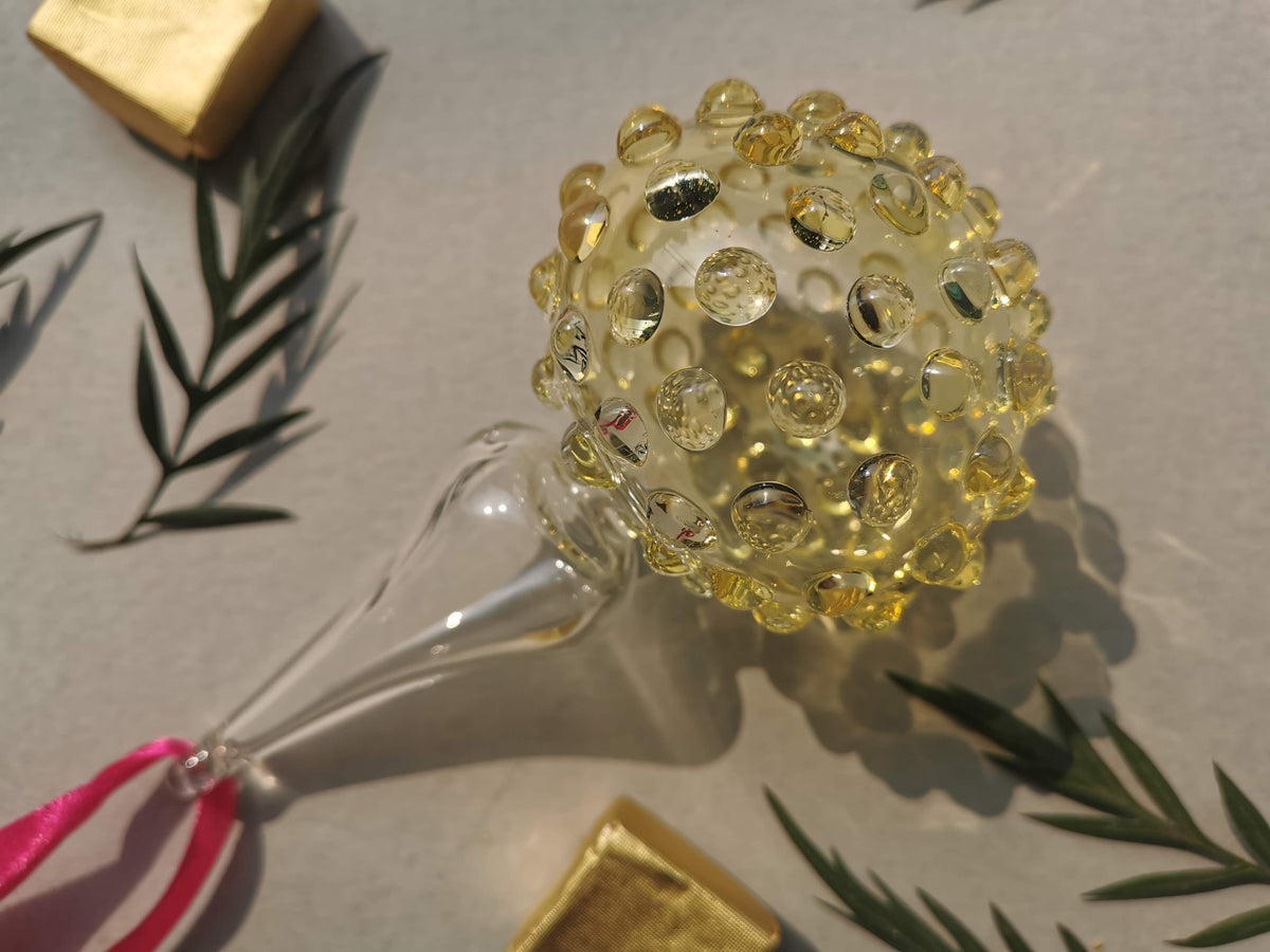 Handblown Glass Ornament - Lumina Pearl 4 inch