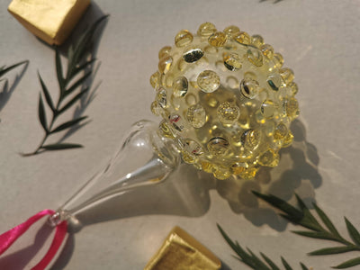 Handblown Glass Ornament - Lumina Pearl 4 inch