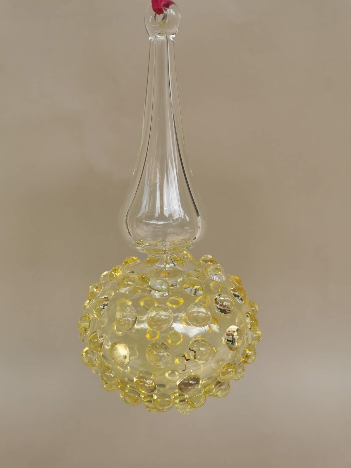 Handblown Glass Ornament - Lumina Pearl 4 inch