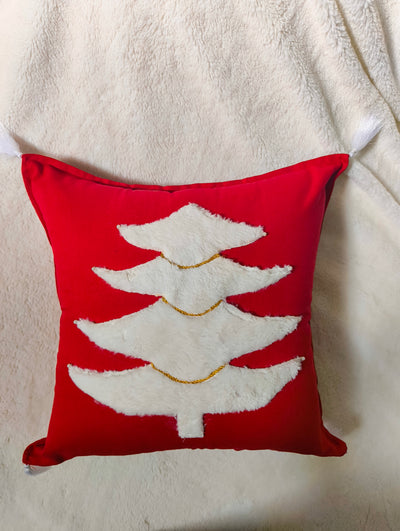 Red Noel Fur - Tree Cushion