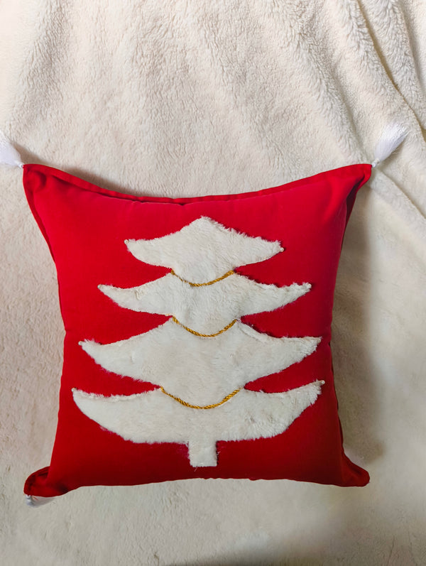 Red Noel Fur - Tree Cushion