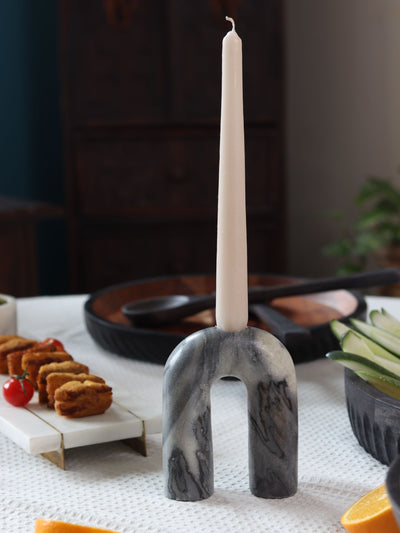 Grey Taper Candle Holder