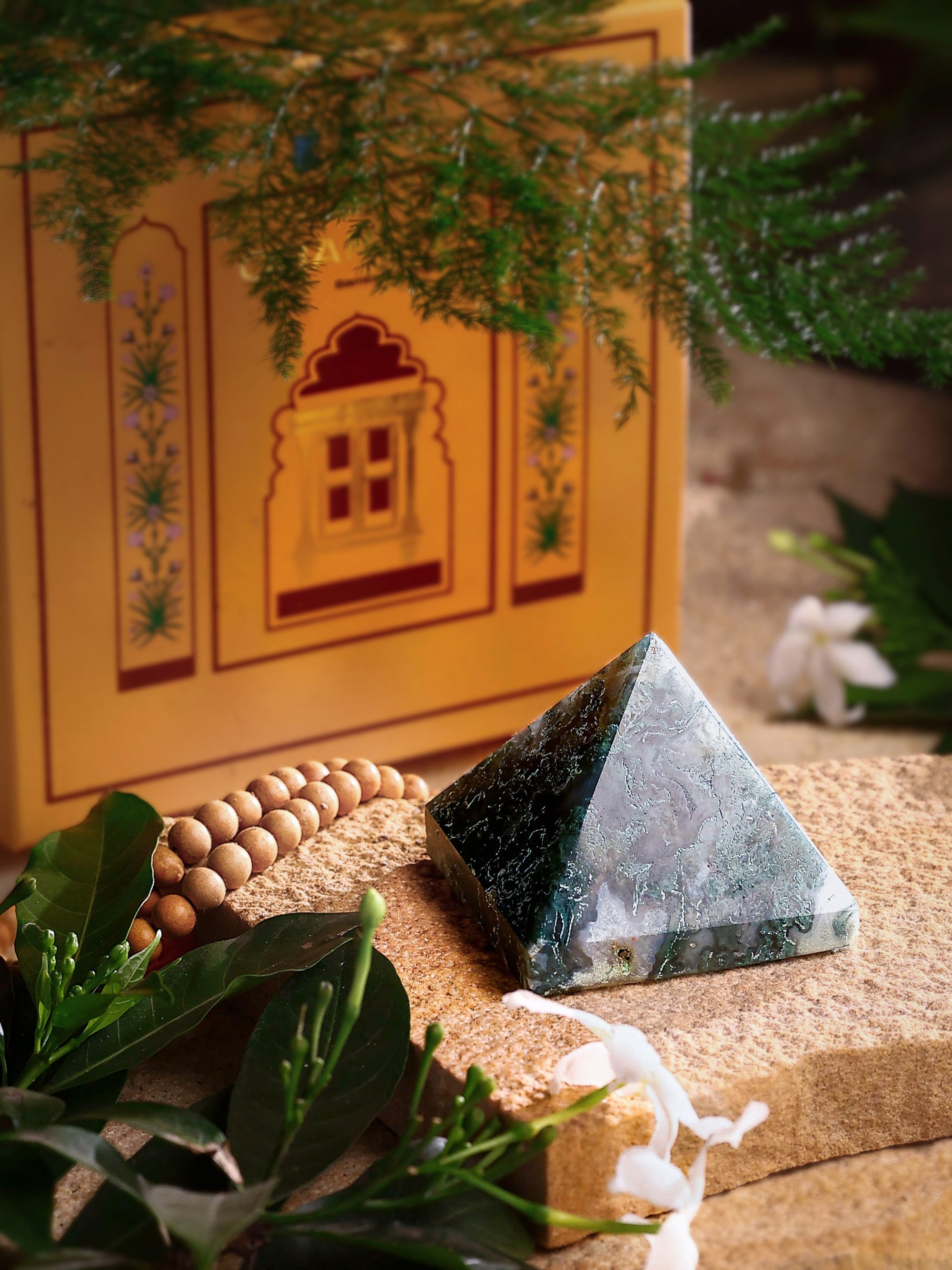 Gemstone - Moss Agate Pyramid