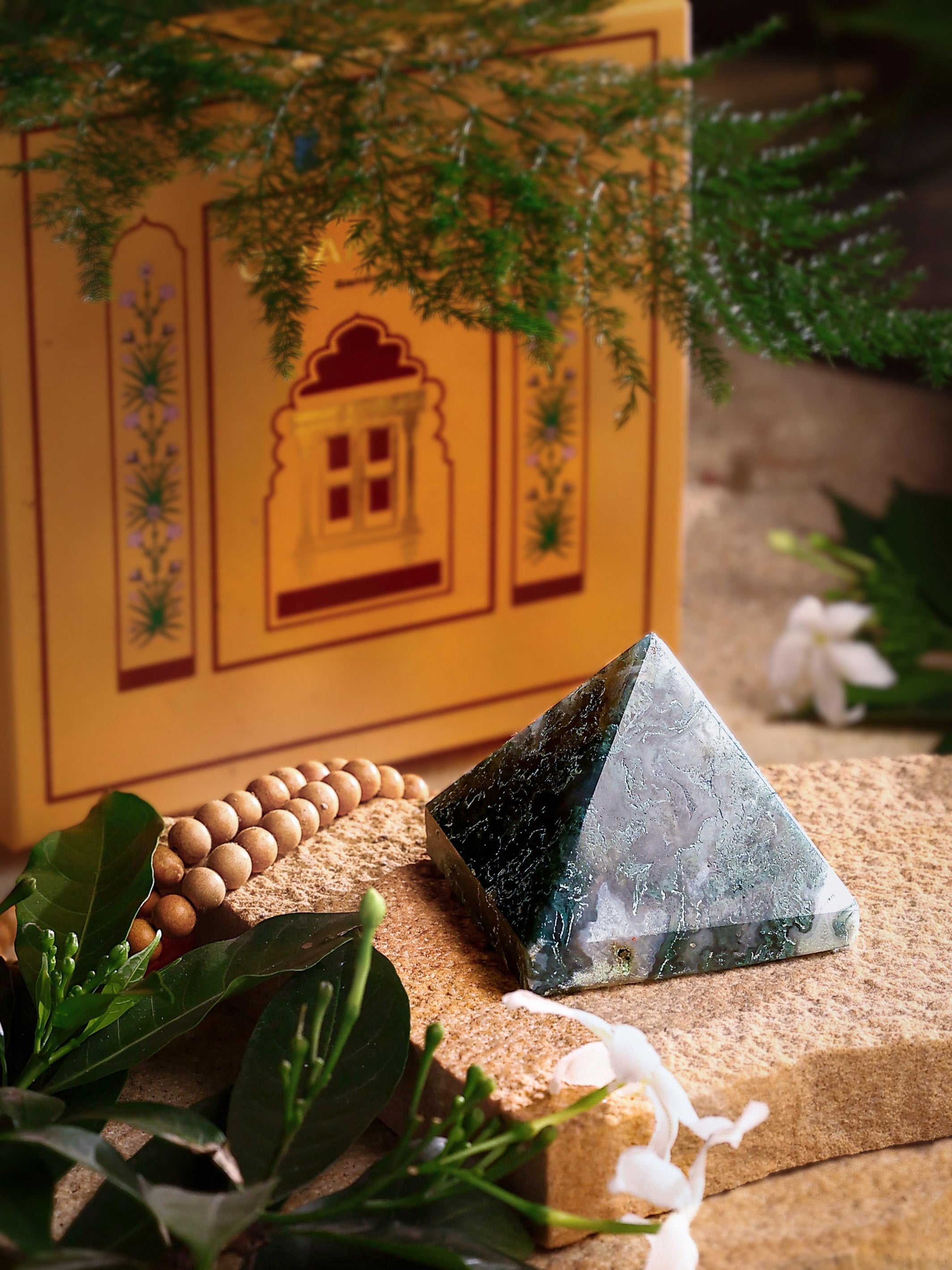 Gemstone - Moss Agate Pyramid