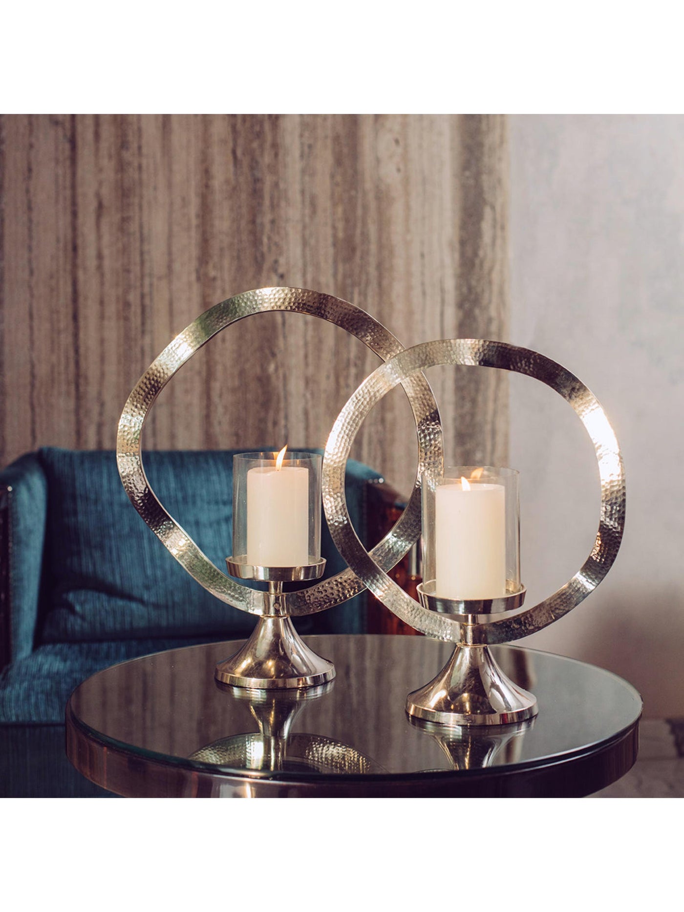 Moon Silver Candle Stands - Set of 2