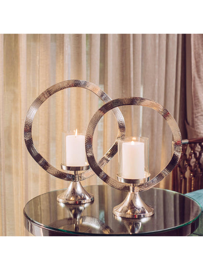 Moon Silver Candle Stands - Set of 2