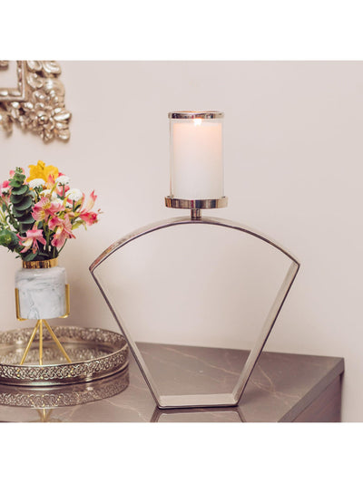 Silver Candle Stand - Trapez