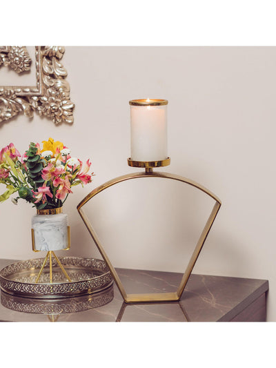 Gold Candle Stand - Trapez