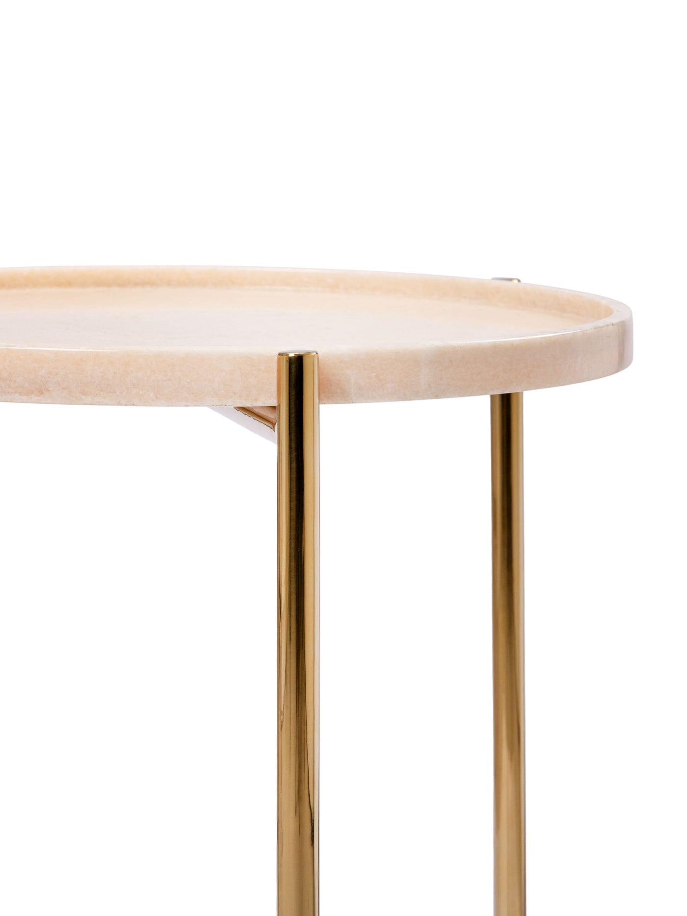 Tri metal Table - White Marble Top